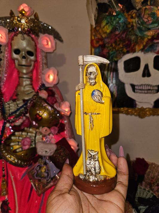 6" Yellow Robe Santa Muerte Statue