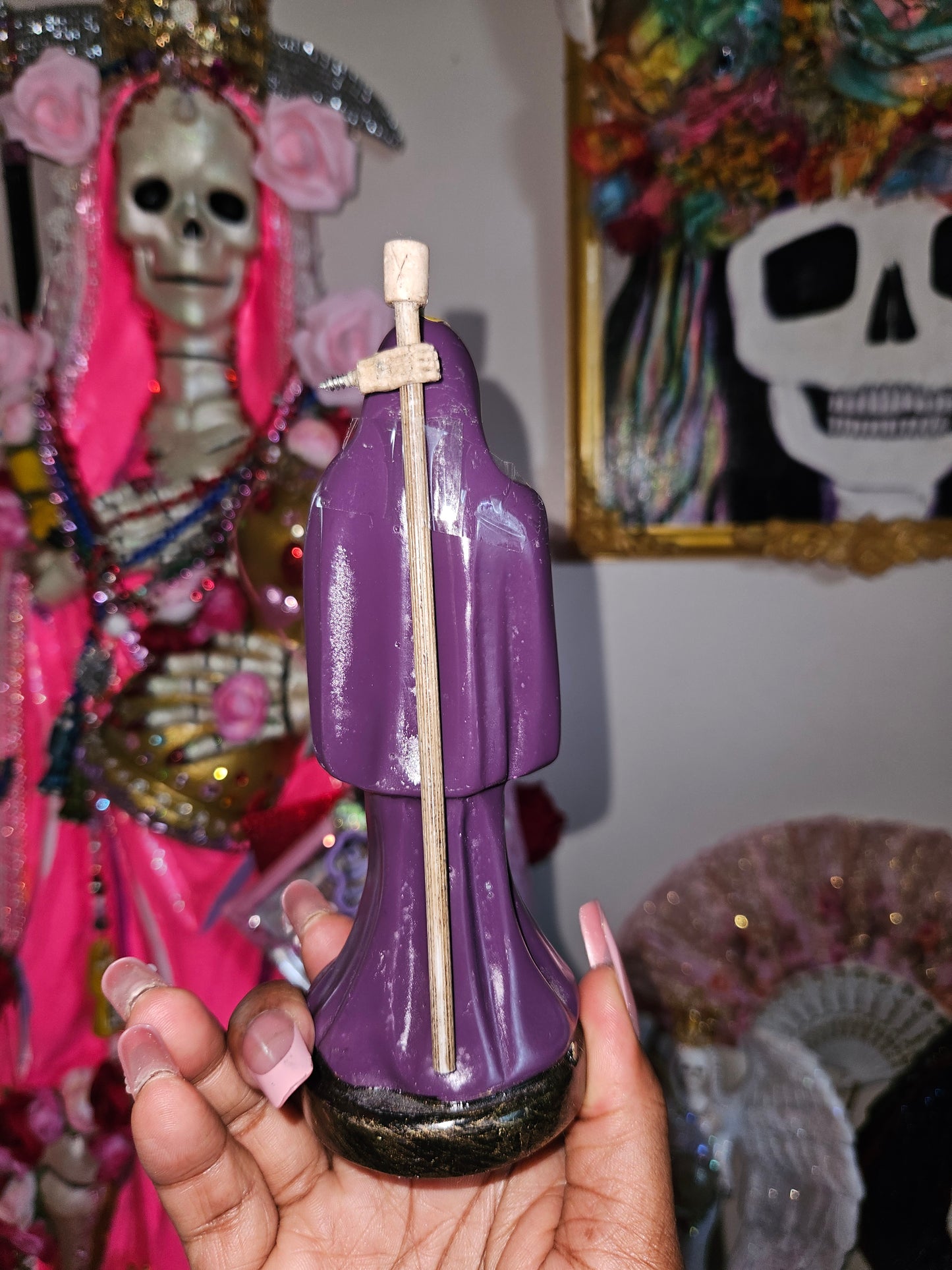 6" Purple Robe Santa Muerte Statue