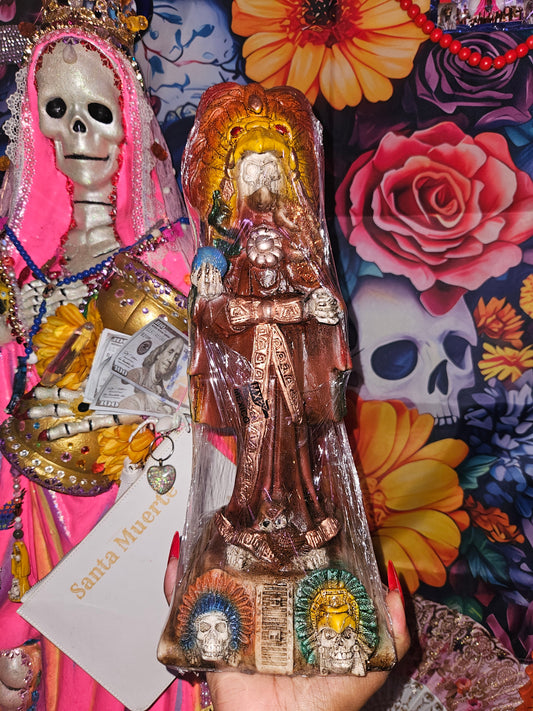 14" Aztec/ Mexica Santa Muerte Statue