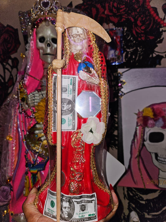 12 " Roja/Red Robe Santa Muerte Statue