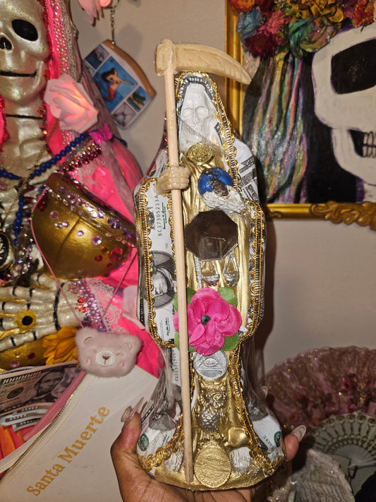 12 " Vestida Money Robe Santa Muerte Statue