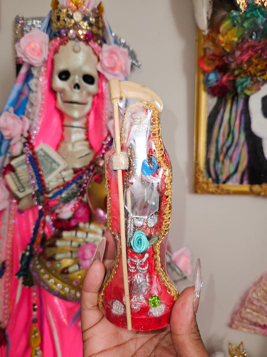 6" Vestida Red Santa Muerte Statue