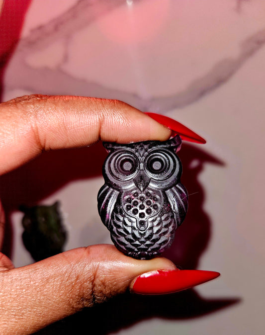 Hand-Carved Crystal Owl