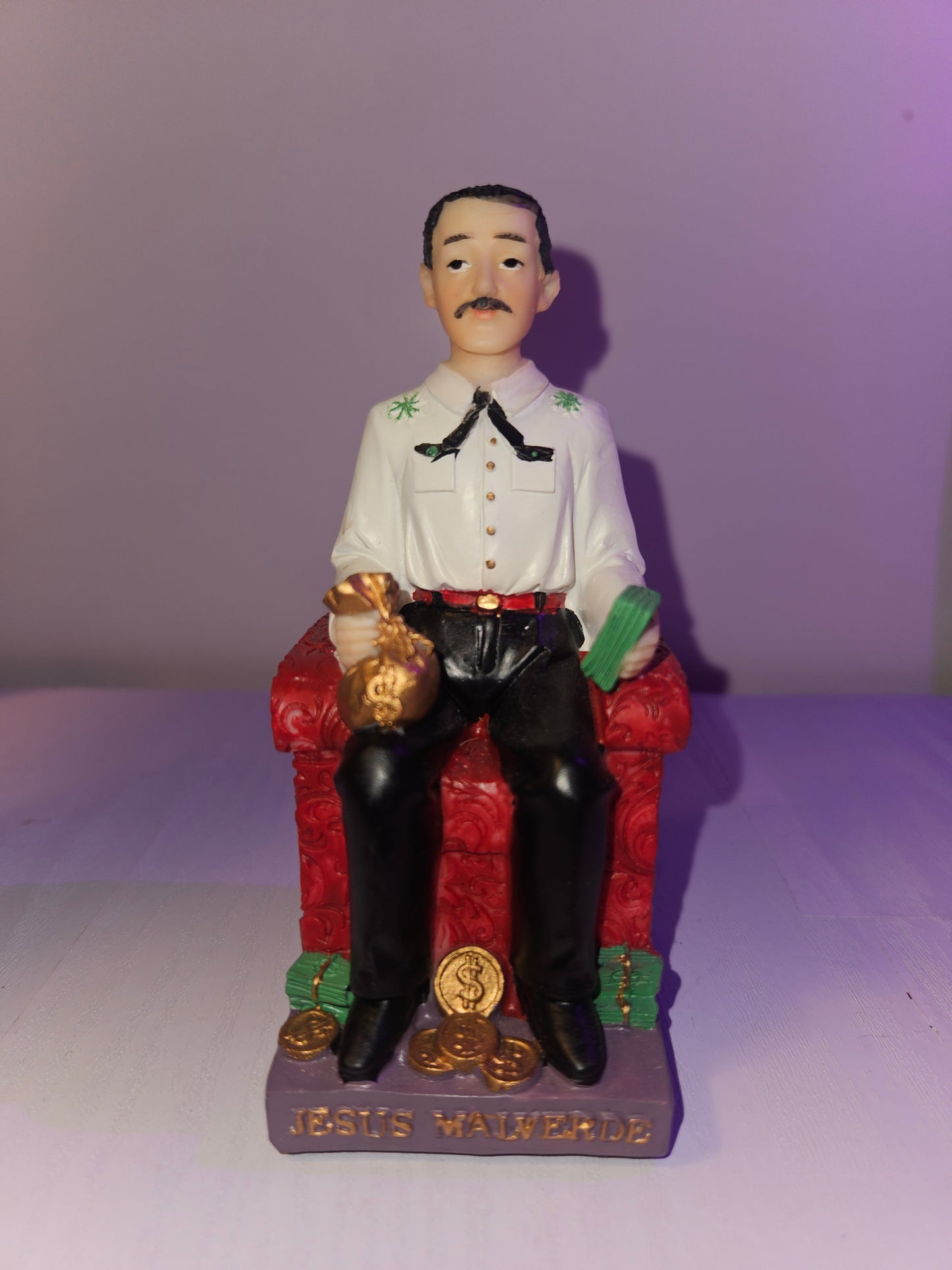 5" Jesus Malverde Statue w/ Prayer Card