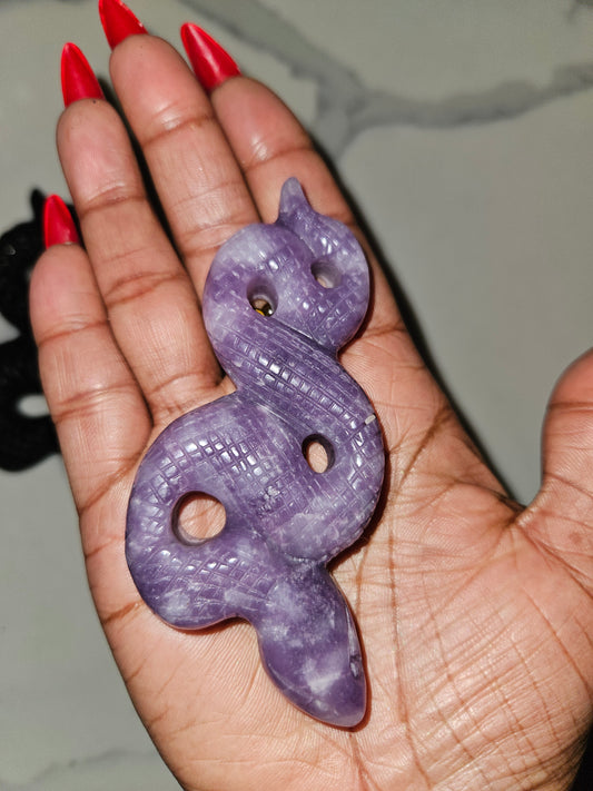 Hand-Carved Crystal Snake