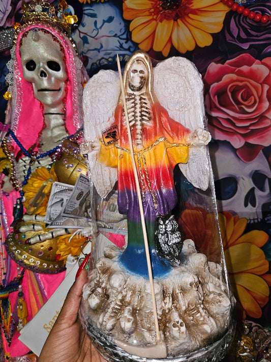 12" Winged 7 Colores/Rainbow Robe Statue