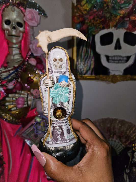 6" Money/Dinero Robe Santa Muerte Statue