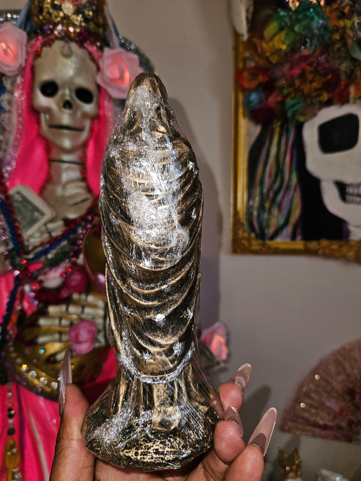7" Prayer Hands Santa Muerte Statue