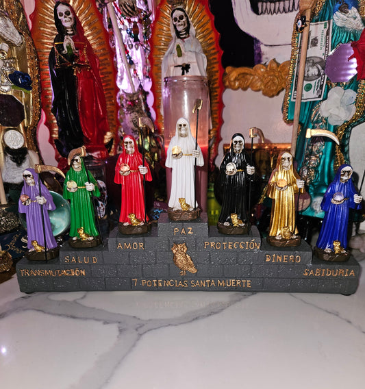 7 3.5 Santa Muerte Statues on Stand w/ Removable Scythes