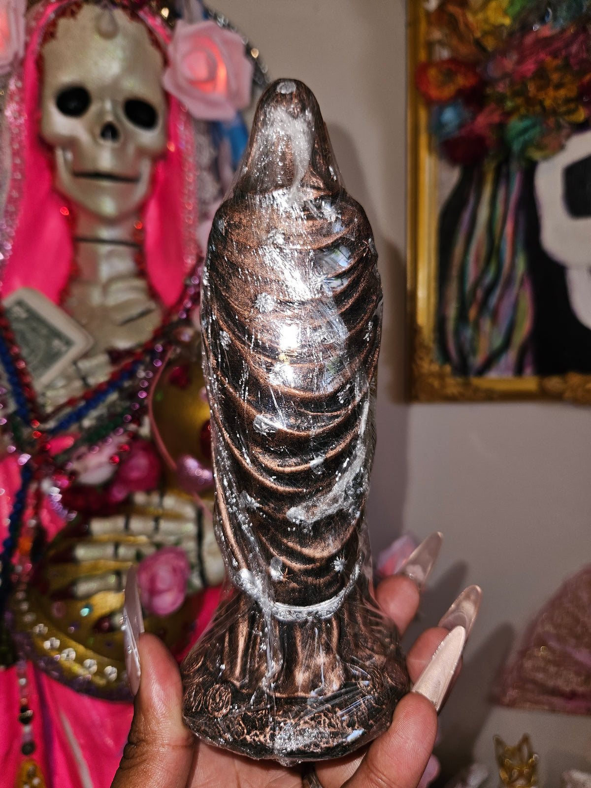 7" Prayer Hands Santa Muerte Statue
