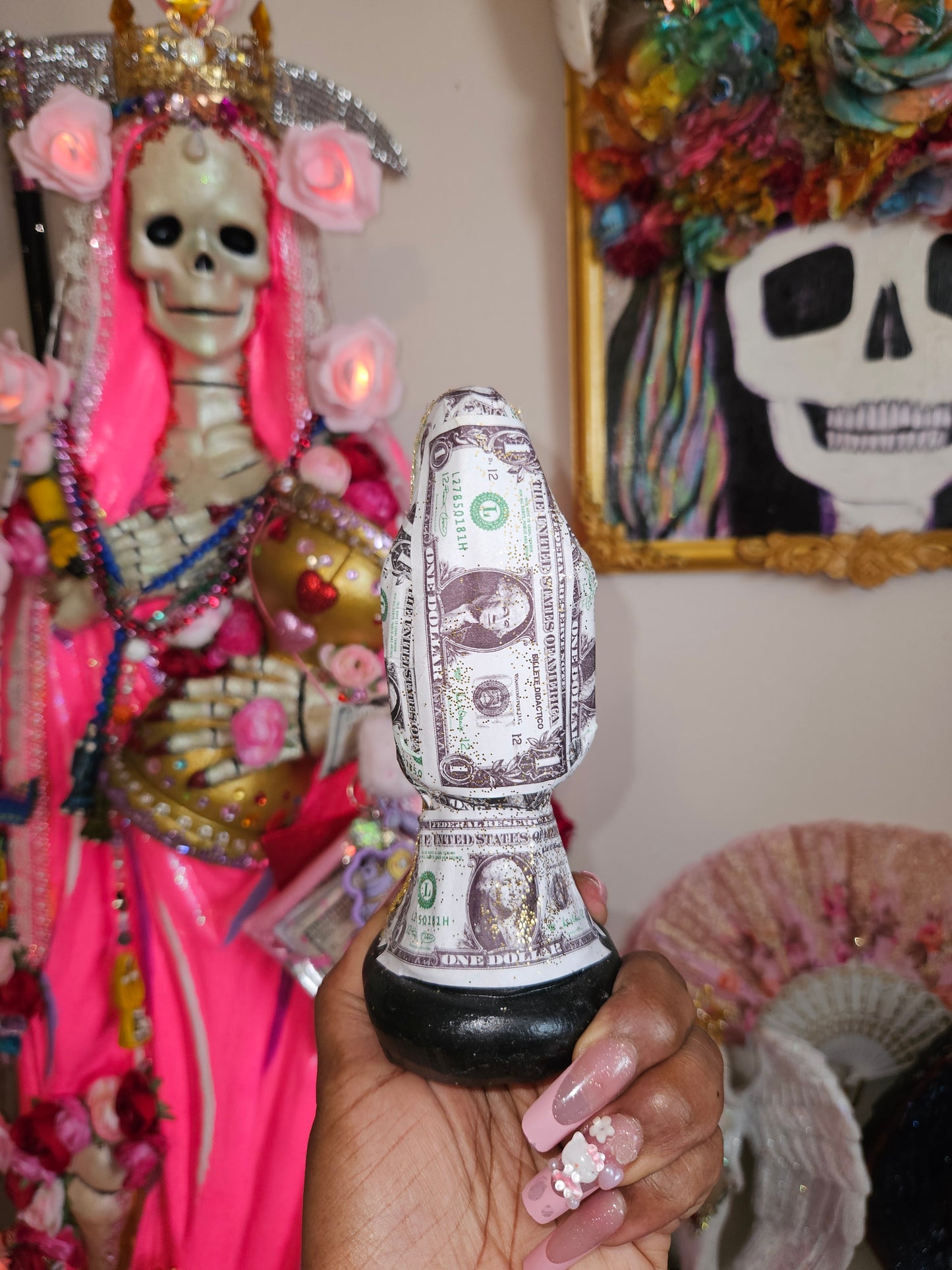 6" Money/Dinero Robe Santa Muerte Statue