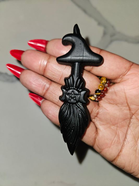 Black Obsidian Protection Broom