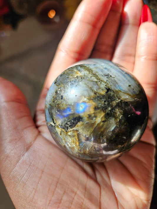 Labradorite Sphere w/ Butterfly Stand