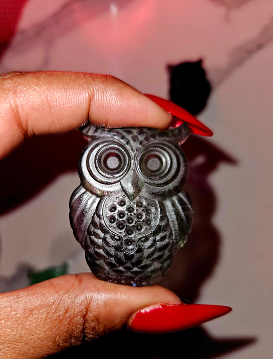 Hand-Carved Crystal Owl