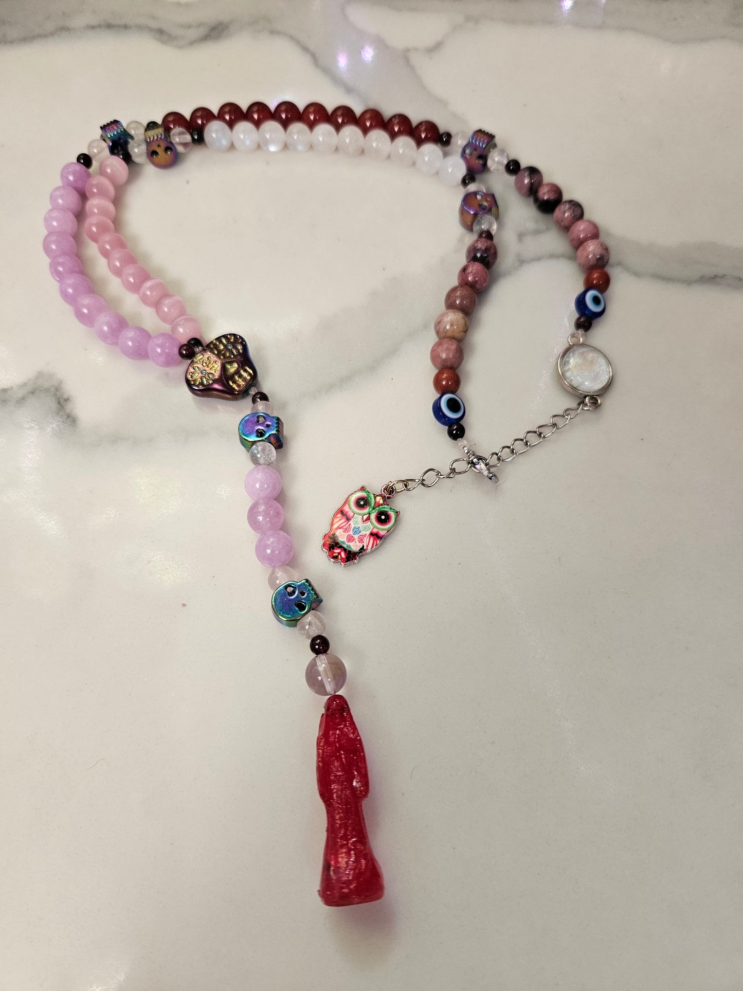 Santa Muerte Crystal Rosary