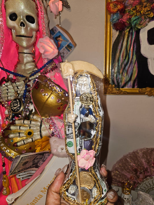 8" Vestida Money Robe Santa Muerte Statue