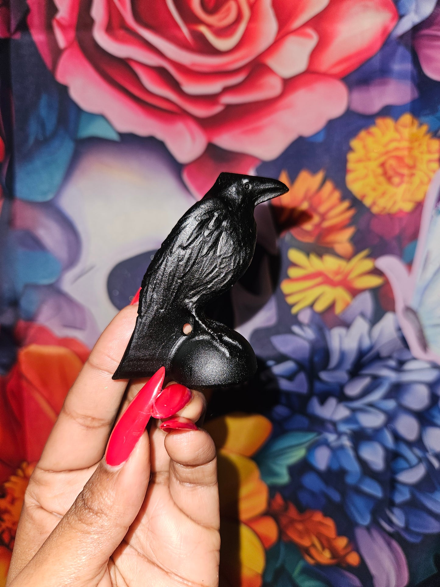 Hand-Carved Crystal Crow / Raven